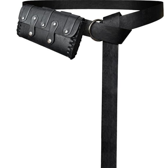 Faux Leather Belt Bag with O Ring Belt